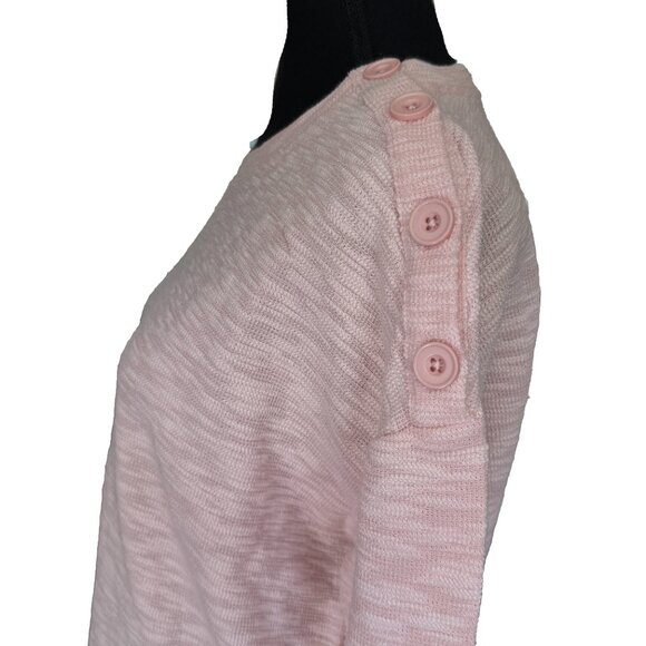 NWOT Sanctuary Pink Button Shoulder Sweater Long Sleeve Soft Knit Size Small - Picture 3 of 6